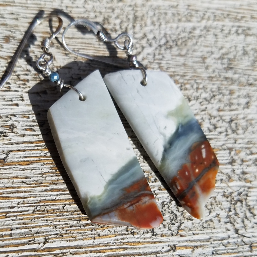 Picasso jasper natural gemstone earrings
